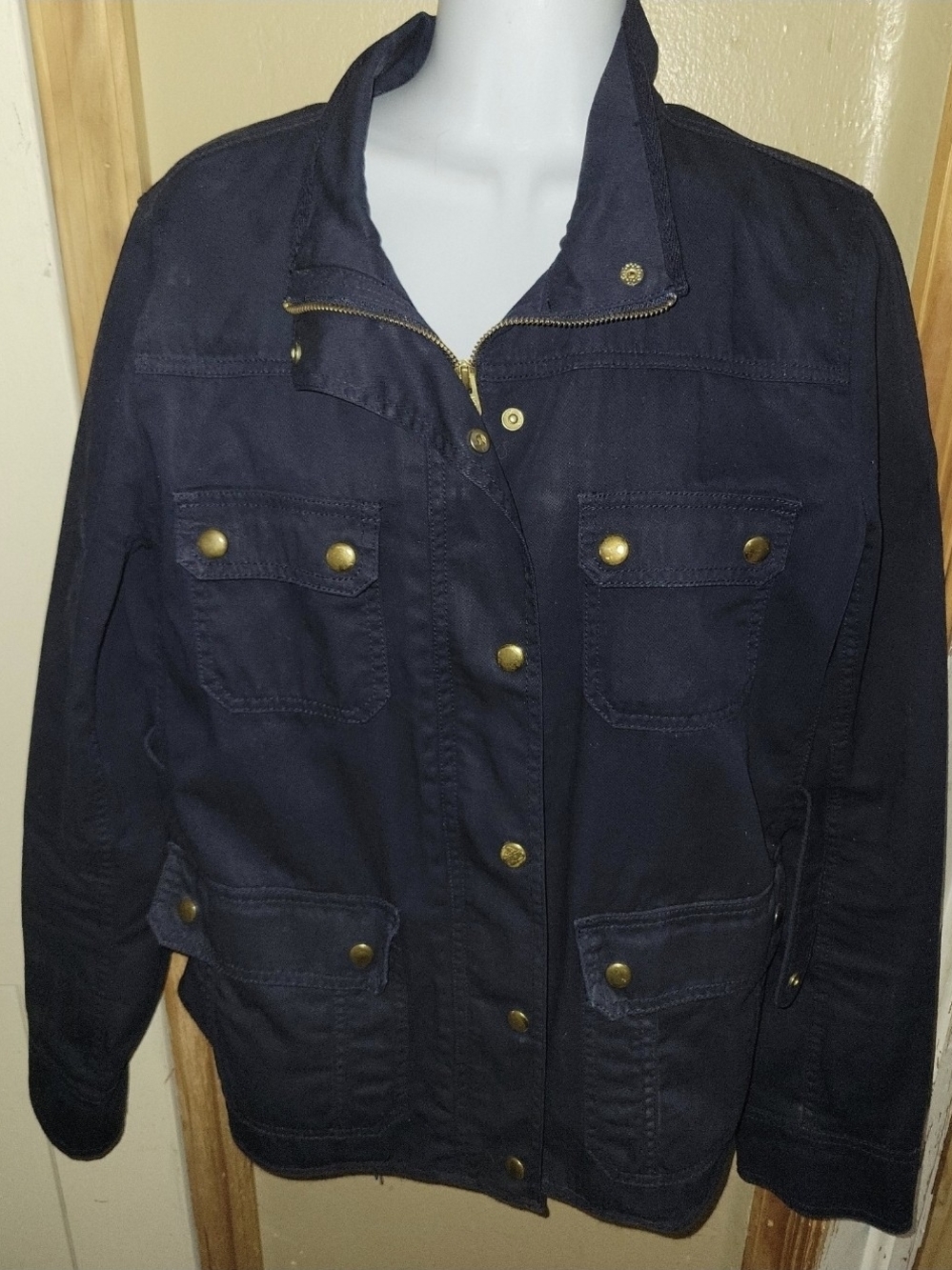 J. Crew Relaxed Boyfriend Field Jacket Blue Medium